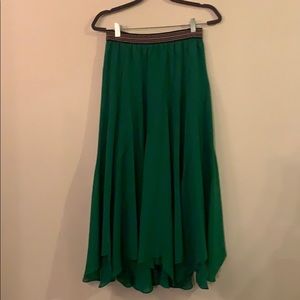 Anthropologie green maxi skirt